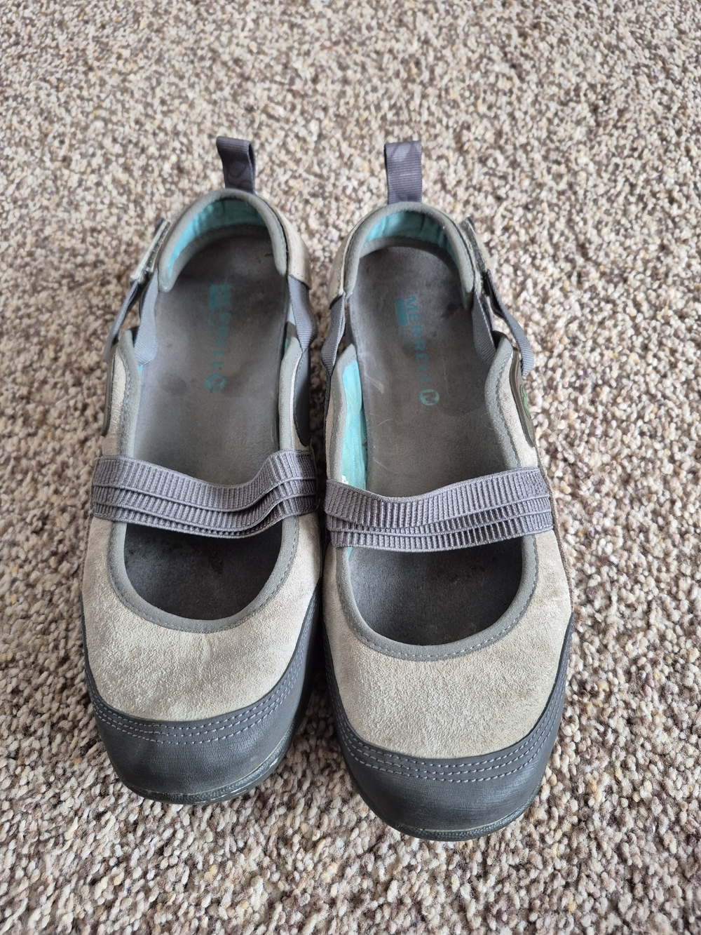 Merrell Drizzle Grey Women's Size 9 Slip-On Shoe in Gray and Aqua